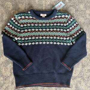 NEW Cat & Jack Navy Argyle Sweater Boys XS (4/5)